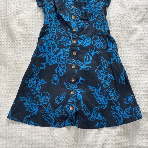 Free People A Thing Called Love Mini Dress Navy Dress w/ Light Blue Detail - Picture 3 of 6